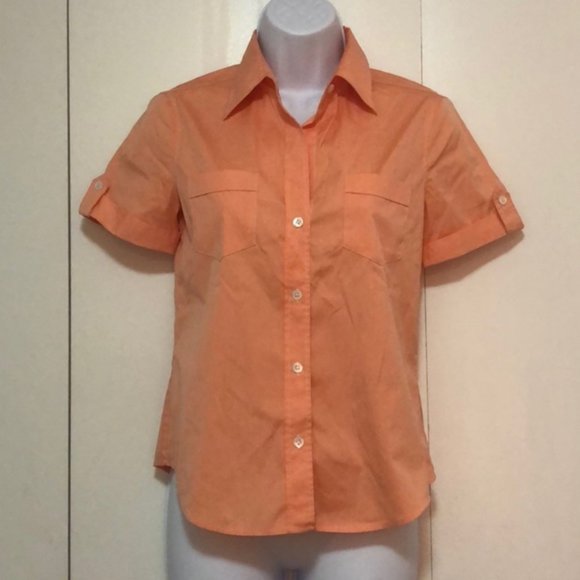 Theory Fitted Short Sleeve Collared Button Down - Picture 1 of 5